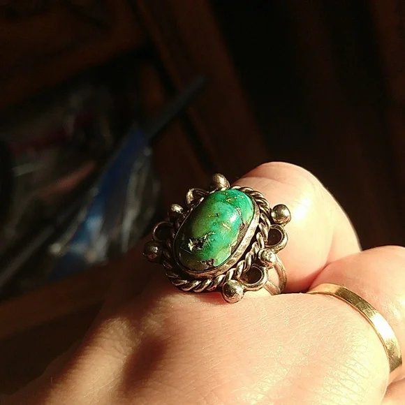 Native American sterling silver 925 turquoise ring vintage - Picture 12 of 13
